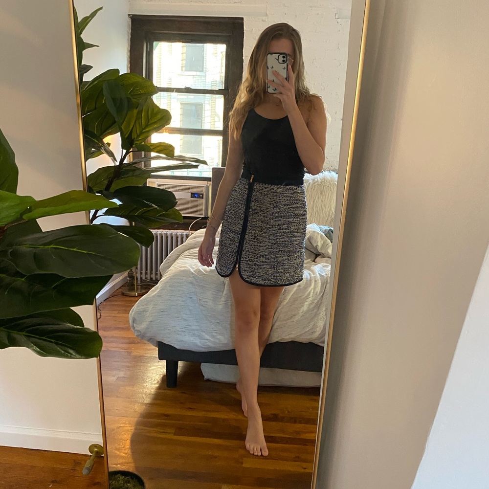 J Crew metallic zipper skirt - perfect for work